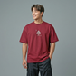 Maroon Oversized T-Shirt with Spade Card Chest & Back Print