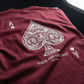 Maroon Oversized T-Shirt with Spade Card Chest & Back Print