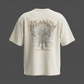 Off White Oversized T-Shirt with Saint Heaven Chest Print & Heaven Back Graphic