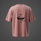 Light Pink Oversized T-Shirt with Dominance Chest Print & Angel Back Graphic